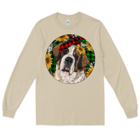 Mushroom Christmas St. Bernard Long Sleeve Tee - RanaPortraitStore