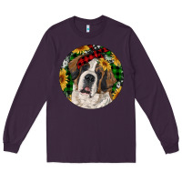 Plum Christmas St. Bernard Long Sleeve Tee - RanaPortraitStore