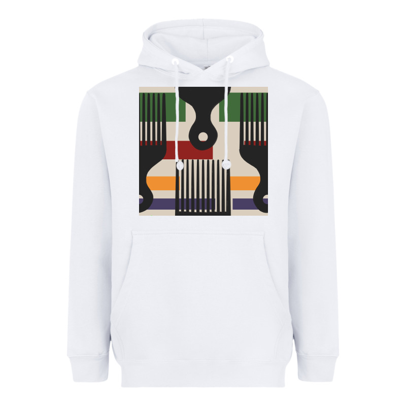 Afro Comb Seamless Pattern Heavyweight Hoodie by BundleAndBundleShop | Teevron