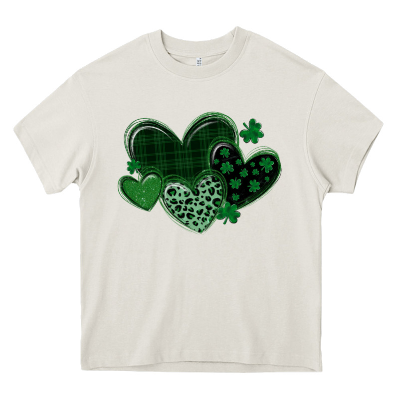 Leopard Hearts St Patricks Day Heavy Core Tee by MaliasSmallBusiness | Teevron