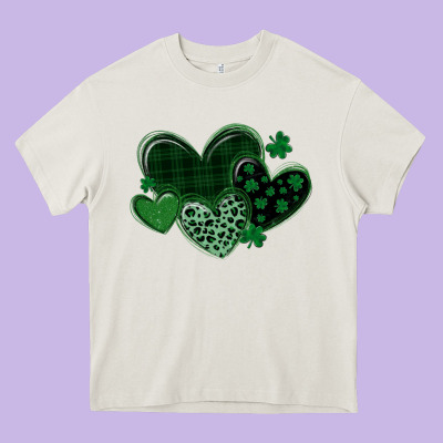 Leopard Hearts St Patricks Day Heavy Core Tee Designed By Maliassmallbusiness