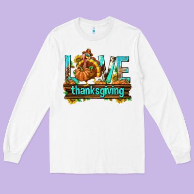 Love Thanksgiving With Turkey Long Sleeve Tee Designed By Texasbilliewilder