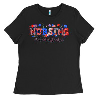 Black 4th of july nursing administrator Ladies Tee - NancyCooperArtShop