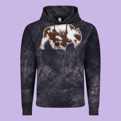 Cowhide Bison Silhouette Vintage Hoodie Designed By Bettercallsaul