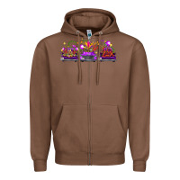 Chestnut Mardi Gras Farm Trucks Zipper Hoodie - FaDigitalArtStudio