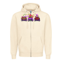 Sandshell Mardi Gras Farm Trucks Zipper Hoodie - FaDigitalArtStudio