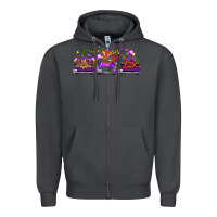 Smoke Mardi Gras Farm Trucks Zipper Hoodie - FaDigitalArtStudio