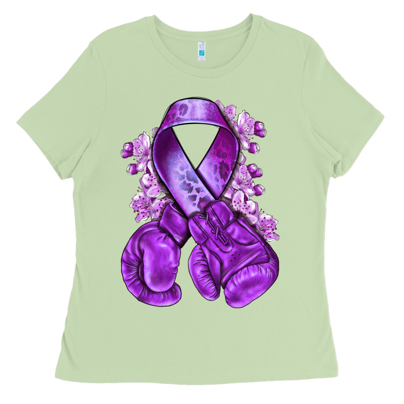 Domestic Violence Warrior Purple Ribbon Ladies Tee by NancyCooperArtShop | Teevron