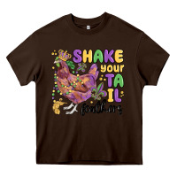 Chocolate Brown shake your tail feathers Heavy Core Tee - MaliasSmallBusiness