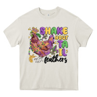 Cream shake your tail feathers Heavy Core Tee - MaliasSmallBusiness