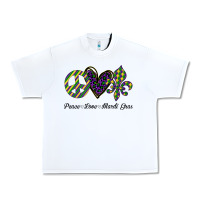 White mardi gras love peace Urban Heavy Tee - Bettercallsaul