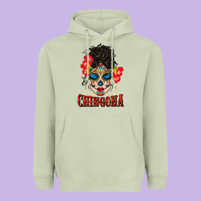 Chingona Latina Bun Mama Heavyweight Hoodie Designed By Bundleandbundleshop