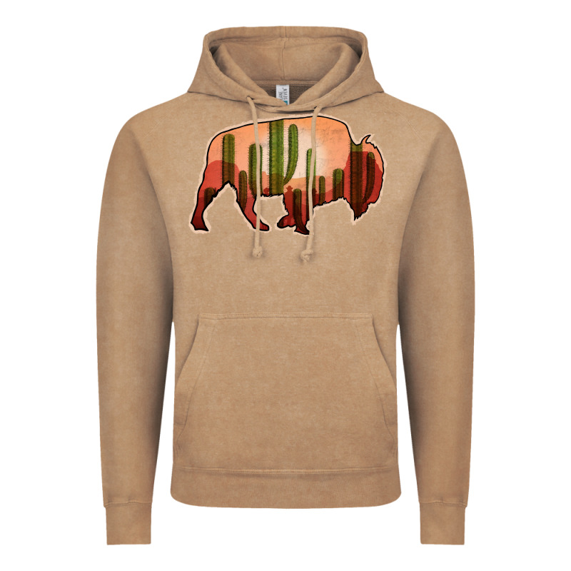 Cactus Bison Silhouette Vintage Hoodie by Bettercallsaul | Teevron