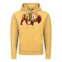 Vintage Mustard Cactus Bison Silhouette Vintage Hoodie - Bettercallsaul
