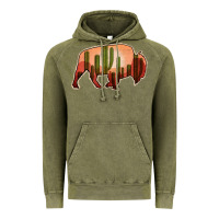 Vintage Olive Cactus Bison Silhouette Vintage Hoodie - Bettercallsaul