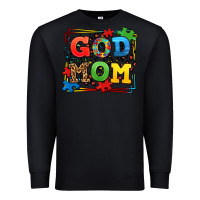 Black autism god mom Premium Sweatshirt - LillyAllenDesigns