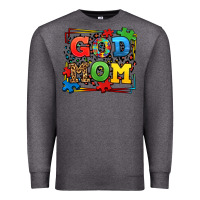 Charcoal Heather autism god mom Premium Sweatshirt - LillyAllenDesigns