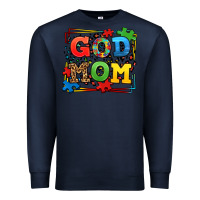 Navy autism god mom Premium Sweatshirt - LillyAllenDesigns