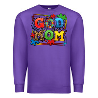 Purple autism god mom Premium Sweatshirt - LillyAllenDesigns