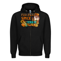 Black Pumpkin Spice Junkie Zipper Hoodie - FaDigitalArtStudio
