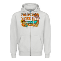 Dove Grey Pumpkin Spice Junkie Zipper Hoodie - FaDigitalArtStudio