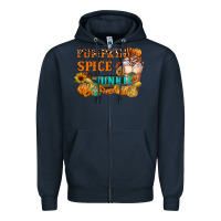 Navy Pumpkin Spice Junkie Zipper Hoodie - FaDigitalArtStudio