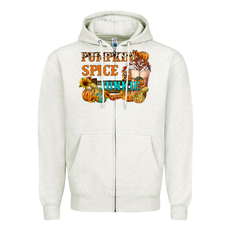 Pumpkin Spice Junkie Zipper Hoodie by FaDigitalArtStudio | Teevron