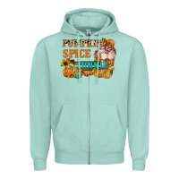 Seafoam Pumpkin Spice Junkie Zipper Hoodie - FaDigitalArtStudio