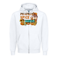White Pumpkin Spice Junkie Zipper Hoodie - FaDigitalArtStudio