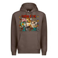 Coffee Coffee First Then Cows Premium Hoodie - FaDigitalArtStudio