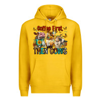 Lemon Coffee First Then Cows Premium Hoodie - FaDigitalArtStudio