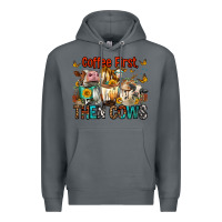 Rock Coffee First Then Cows Premium Hoodie - FaDigitalArtStudio