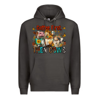 Smoke Coffee First Then Cows Premium Hoodie - FaDigitalArtStudio