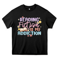 Black reading fiction is my addiction Heavy Core Tee - MaliasSmallBusiness