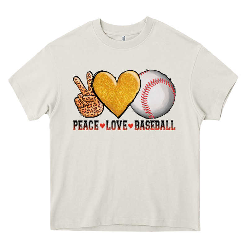 Peace Love Baseball Heavy Core Tee by AdoDesignShop | Teevron