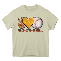 Mossy peace love baseball Heavy Core Tee - AdoDesignShop
