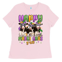 Bubblegum Pink happy mardi gras y'all Ladies Tee - MaliasSmallBusiness