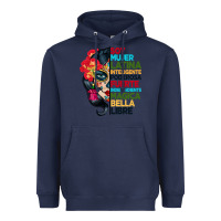 Navy sugar skull women hispanic heritage month Heavyweight Hoodie - BundleAndBundleShop