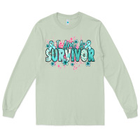 Matcha I am a survivor teal ribbon Ovarian Cancer Long Sleeve Tee - NancyCooperArtShop
