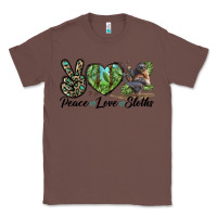 Chestnut Peace Love Sloths Classic Tee - LillyAllenDesigns
