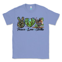 Colony Blue Peace Love Sloths Classic Tee - LillyAllenDesigns