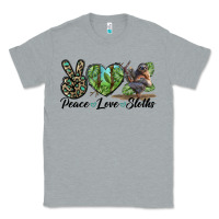 Heather Grey Peace Love Sloths Classic Tee - LillyAllenDesigns