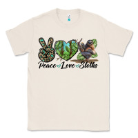 Natural Peace Love Sloths Classic Tee - LillyAllenDesigns