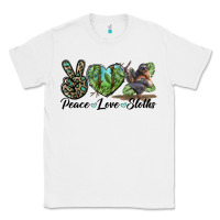 White Peace Love Sloths Classic Tee - LillyAllenDesigns
