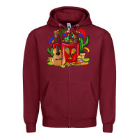 Burgundy Mexico Coffee Mug Zipper Hoodie - FaDigitalArtStudio