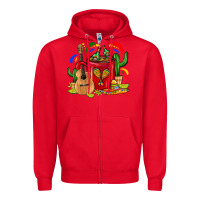 Red Mexico Coffee Mug Zipper Hoodie - FaDigitalArtStudio
