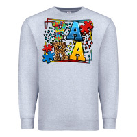 Heather Grey autism leopard frame para Premium Sweatshirt - LillyAllenDesigns