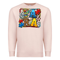 Pale Pink autism leopard frame para Premium Sweatshirt - LillyAllenDesigns