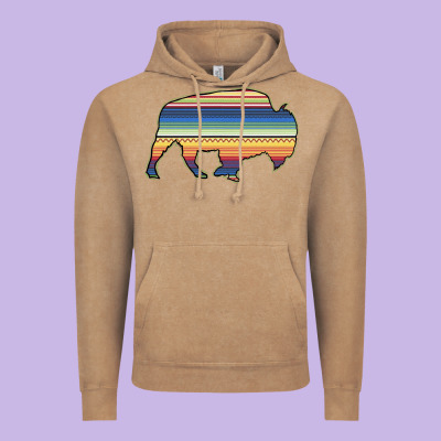 Aztec Bison Silhouette Vintage Hoodie Designed By Bettercallsaul