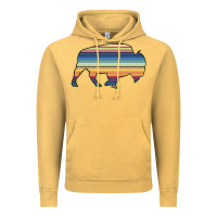 Vintage Mustard Aztec Bison Silhouette Vintage Hoodie - Bettercallsaul